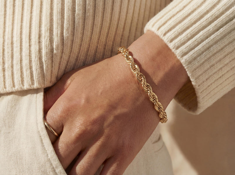Gold Rope Chain Bracelet – 5.0mm