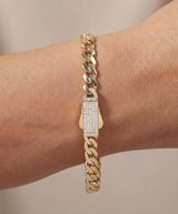 Solid Gold Miami Cuban Bracelet with Diamond Clasp – 7mm