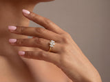 Three Stone Marquise Diamond Ring in Gold