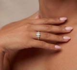 Three Stone Marquise Diamond Ring in Gold