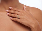 Diamond Crossover Ring in Gold