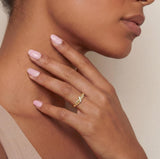 Twisted Diamond Band Ring in Gold