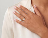 Chevron Diamond Gold Ring