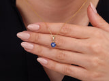 Gold Round Gemstone Necklace