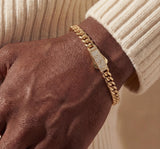 Solid Gold Miami Cuban Bracelet with Diamond Clasp – 7mm