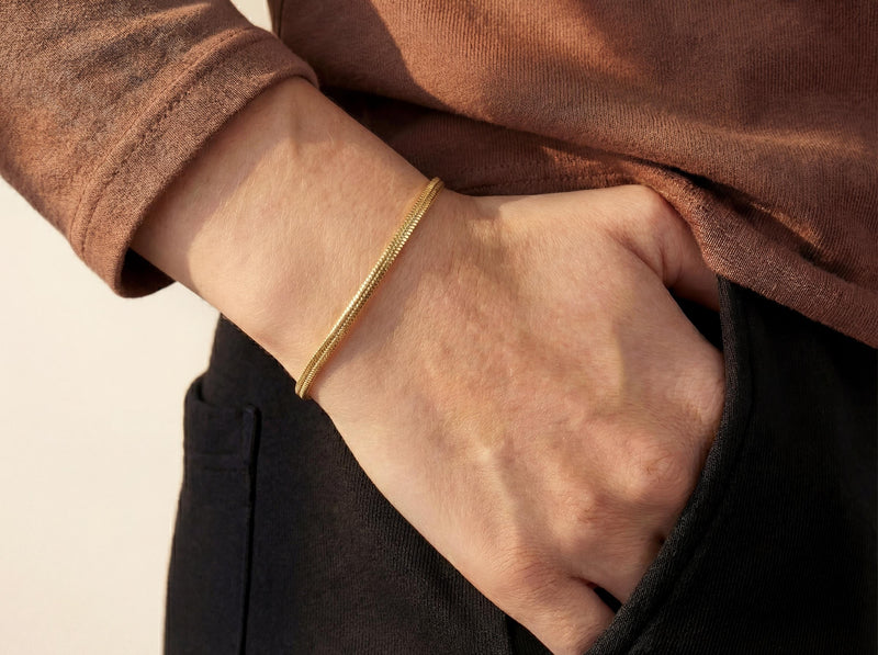 Solid Gold Snake Chain Bracelet 2.6 mm