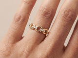 Gold Diamond Chain Ring