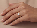 Diamond Chevron Ring in Gold