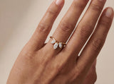 V-Shape Marquise Diamond Ring in Gold