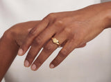 Solid Gold Heart Signet Ring