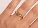 Solid Gold Heart Signet Ring