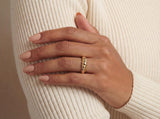 Gold Dome Croissant Ring