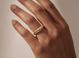 Gold Dome Croissant Ring
