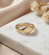 Square Gold Signet Ring