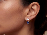Oval Gemstone Earrings with Marquise cut Accents