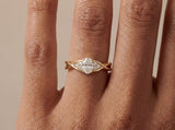 Oval Diamond Twisted Gold Ring