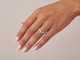 Chevron Diamond Gold Ring