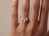 V-Shape Marquise Diamond Ring in Gold