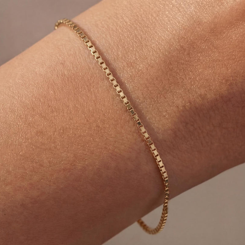 Solid Gold Box Bracelet
