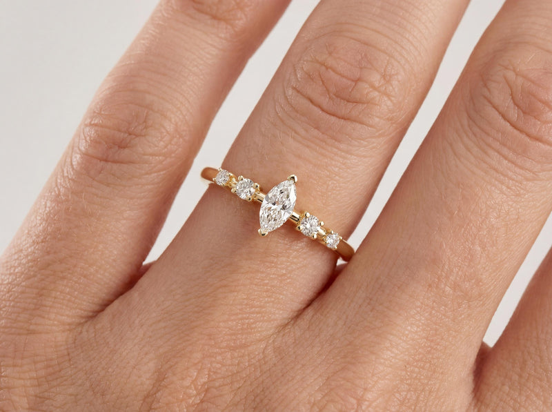 Marquise Diamond Ring in Gold