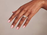 Three Stone Marquise Diamond Ring in Gold