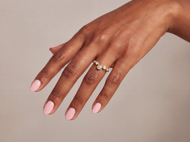 Five Stone Bezel Diamond Ring in Gold