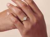 Oval Diamond Twisted Gold Ring
