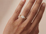 Oval Diamond Twisted Gold Ring