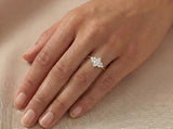 Marquise Diamond Cluster Gold Ring