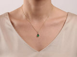 Gold Pear Gemstone Necklace