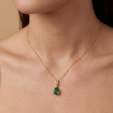 Gold Pear Gemstone Necklace