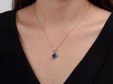 Gold Round Gemstone Necklace