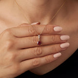 Round Gemstone Pendant Necklace with White Sapphire Accents