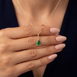 Pear Gemstone Drop Necklace with Beaded Detail