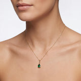 Pear Gemstone Drop Necklace with Beaded Detail