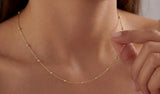 Gold Satellite Bead Chain Necklace