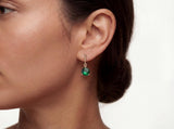 Round Drop Earrings with Beaded Chain Detail in Gold