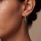 Round Drop Earrings with Beaded Chain Detail in Gold