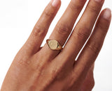 Solid Gold Oval Signet Ring