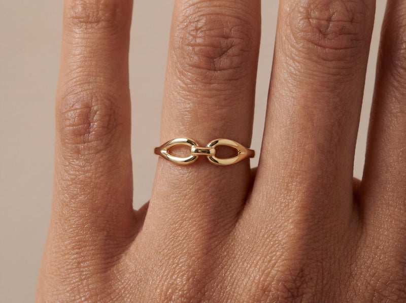 Solid Gold Linked Ring
