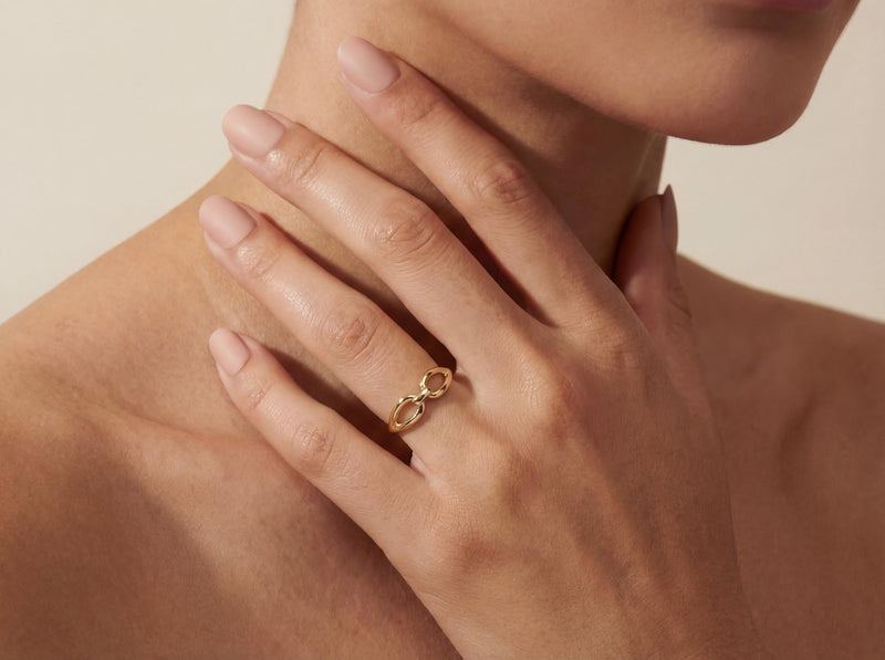 Solid Gold Linked Band Ring