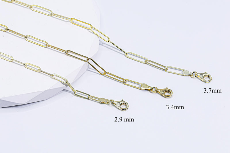 Solid Gold Paperclip Bracelet