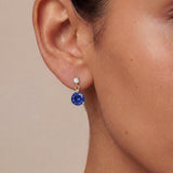 Round Gemstone Earrings in Gold
