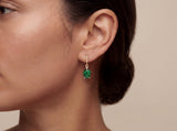 Oval Drop Earrings with Beaded Chain Detail