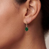 Oval Drop Earrings with Beaded Chain Detail