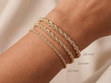 Solid Gold Rope Chain Bracelet