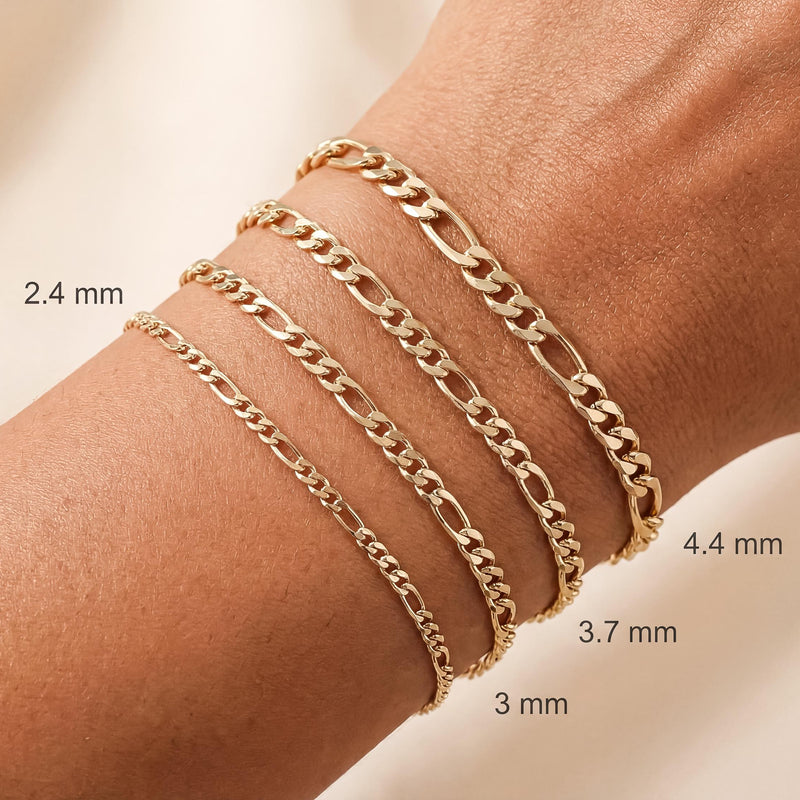 Solid Gold Figaro Bracelet