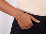 Geometric Pyramid Link Bracelet in Gold
