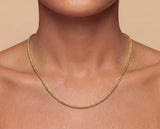 Gold Flat Wheat Chain Necklace