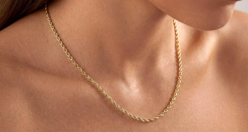 Gold Rope Chain Necklace